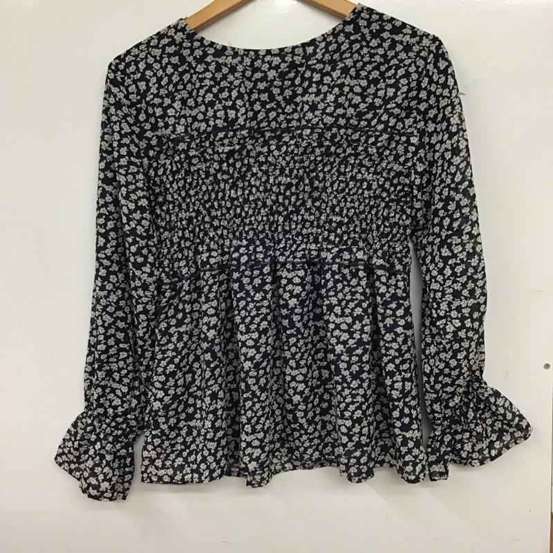 ケービーエフプラス KBF+ カットソー 長袖 長袖カットソー プリントカットソー フレアシャツ ONE SIZE プリント 紺 / ネイビー / navy レディース USED 古着 中古 10154216