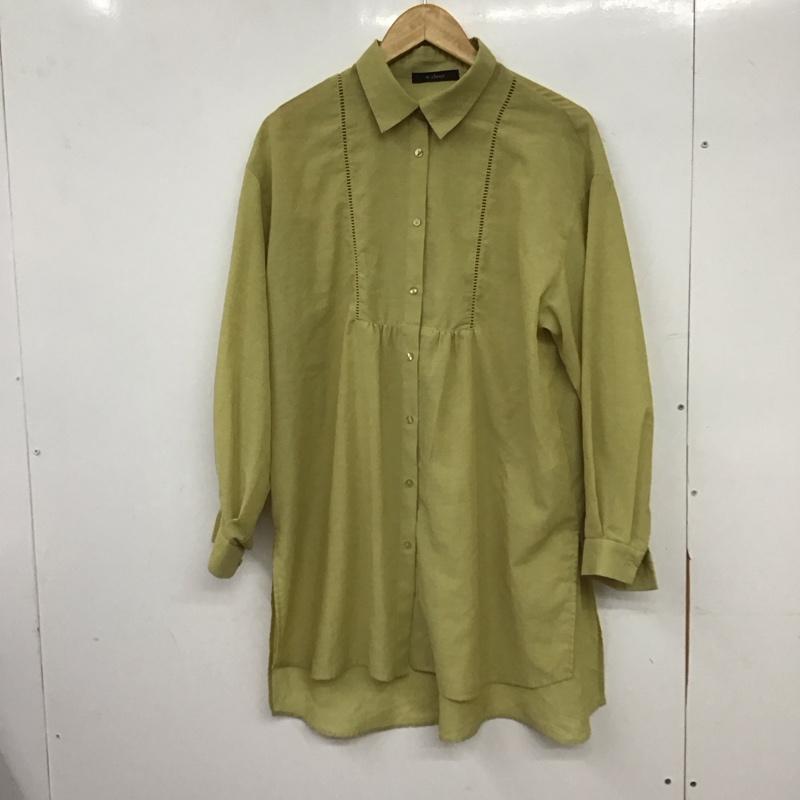 ダブルクローゼット w closet シャツ、ブラウス 長袖 長袖シャツ フロントボタン カラーシャツ 無地 カーキ / カーキ / khaki レディース USED 古着 中古 10154220