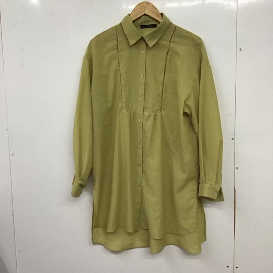 ダブルクローゼット w closet シャツ、ブラウス 長袖 長袖シャツ フロントボタン カラーシャツ 無地 カーキ / カーキ / khaki レディース USED 古着 中古 10154220