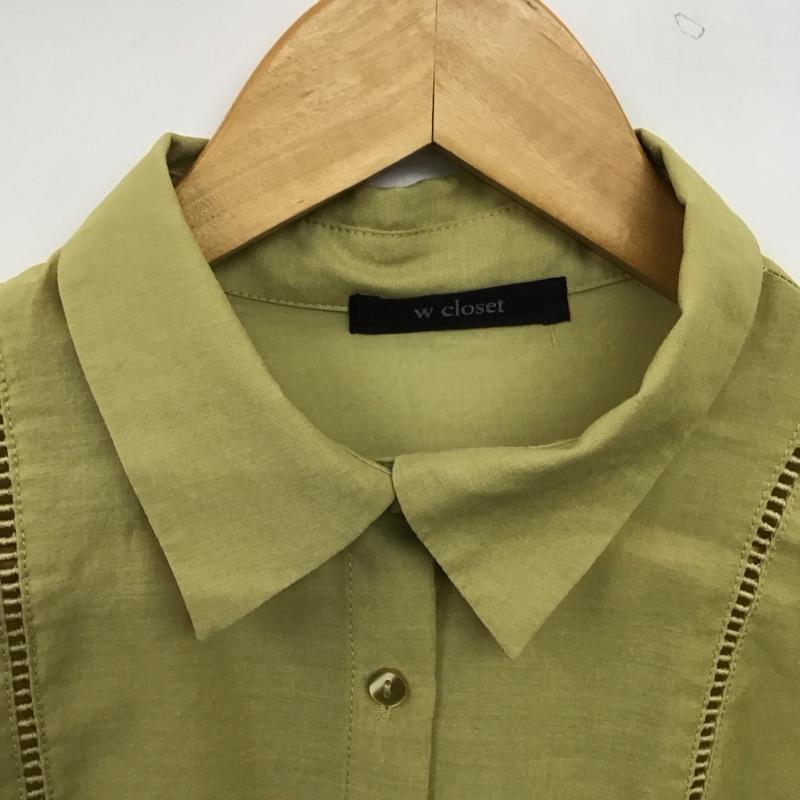 ダブルクローゼット w closet シャツ、ブラウス 長袖 長袖シャツ フロントボタン カラーシャツ 無地 カーキ / カーキ / khaki レディース USED 古着 中古 10154220
