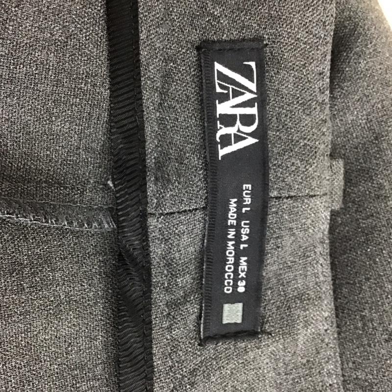 ザラ ZARA パンツ スラックス スラックスパンツ ワイドパンツ センタータックパンツ L 無地 灰 / グレー / gray レディース USED 古着 中古 10154224