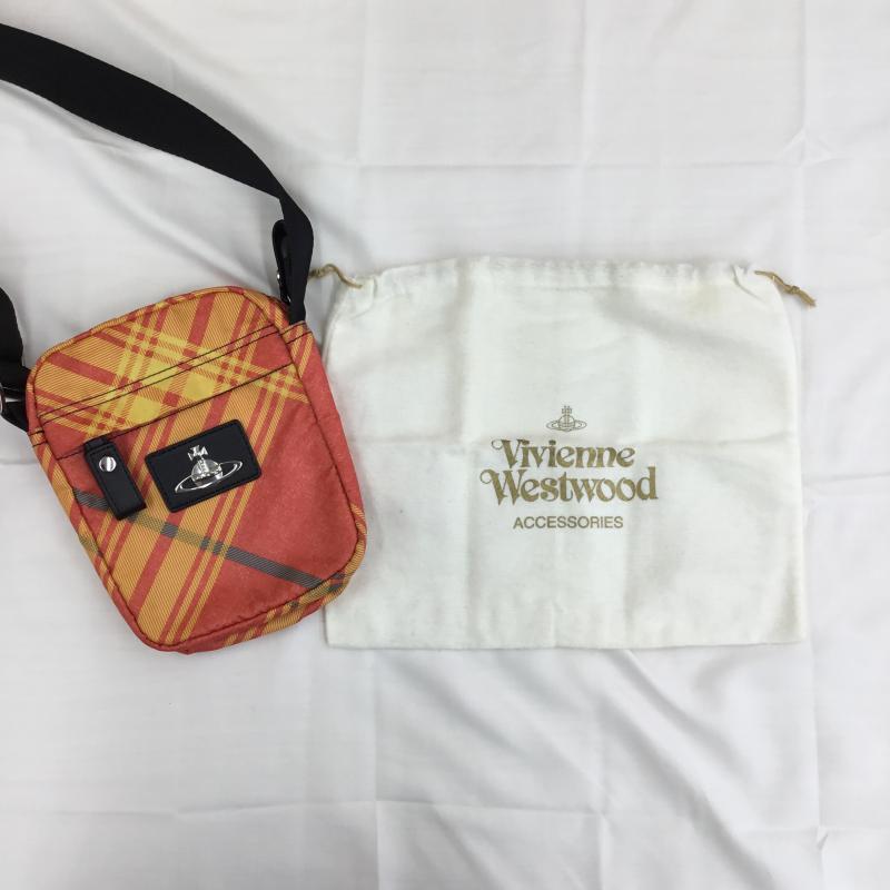 ヴィヴィアンウエストウッド Vivienne Westwood ショルダーバッグ ショルダーバッグ Vivienne Westwood チェック柄 ナイロンキャンバス素材　ショルダーバッグ チェック 赤 / レッド / red X 黄 / イエロー / yellow レディース USED 古着 中古 10154226