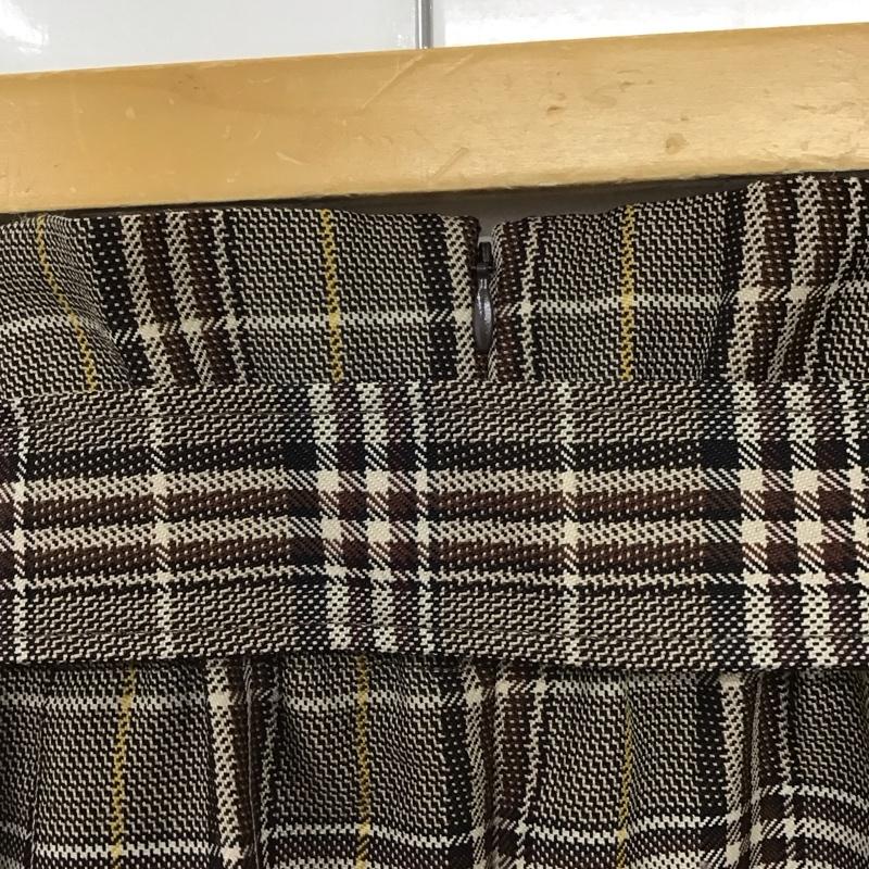 フレイ アイディー FRAY I.D スカート ひざ丈スカート タイトスカート ロングスカート スリット 0 チェック 茶 / ブラウン / brown レディース USED 古着 中古 10154230