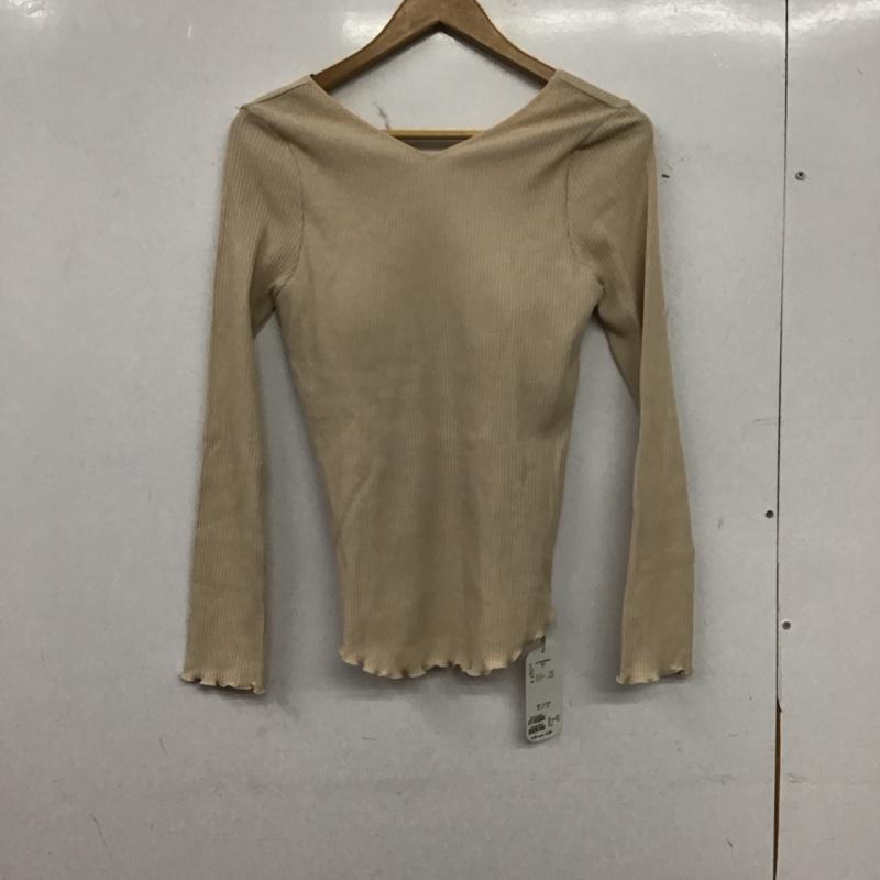 フーズフーチコ who s who Chico カットソー 長袖 長袖カットソー リブカットソー Vネック FREE 無地 ベージュ / ベージュ / beige レディース USED 古着 中古 10154231
