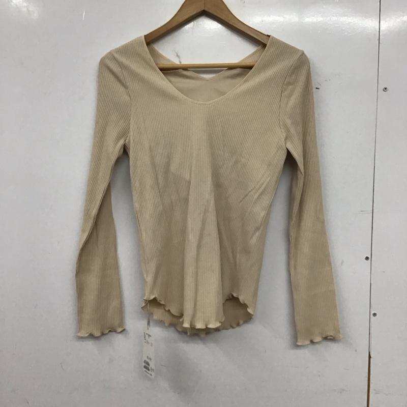 フーズフーチコ who s who Chico カットソー 長袖 長袖カットソー リブカットソー Vネック FREE 無地 ベージュ / ベージュ / beige レディース USED 古着 中古 10154231