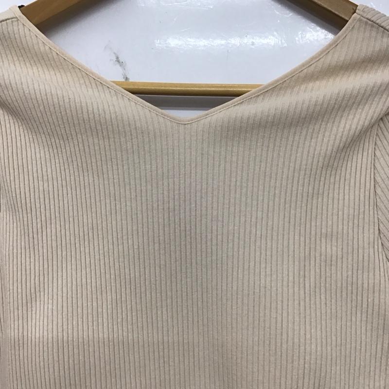 フーズフーチコ who s who Chico カットソー 長袖 長袖カットソー リブカットソー Vネック FREE 無地 ベージュ / ベージュ / beige レディース USED 古着 中古 10154231