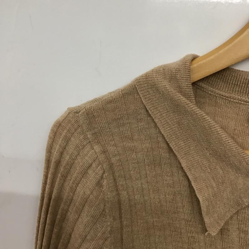 ザラ ZARA シャツ、ブラウス 長袖 長袖ニットシャツ カラーシャツ フロントボタン M ストライプ ベージュ / ベージュ / beige レディース USED 古着 中古 10154233