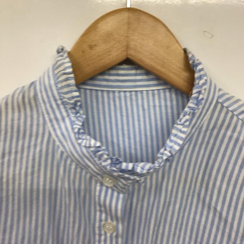 シンプリシテェ Simplicite シャツ、ブラウス 長袖 長袖シャツ ストライプシャツ スタンドカラーシャツ ストライプ 白 / ホワイト / white X 水色 / ライトブルー / レディース USED 古着 中古 10154234