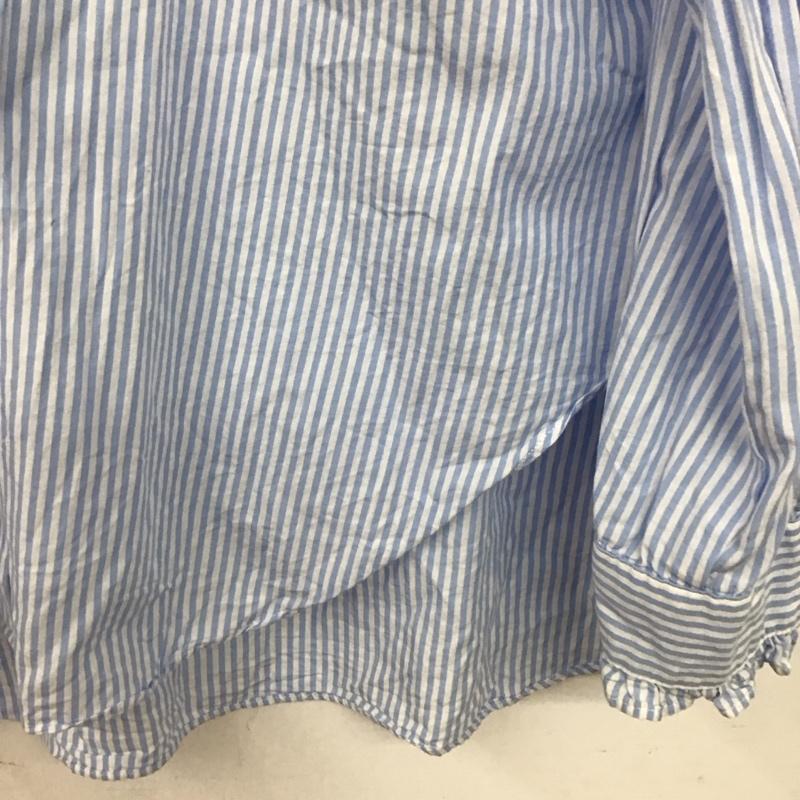 シンプリシテェ Simplicite シャツ、ブラウス 長袖 長袖シャツ ストライプシャツ スタンドカラーシャツ ストライプ 白 / ホワイト / white X 水色 / ライトブルー / レディース USED 古着 中古 10154234
