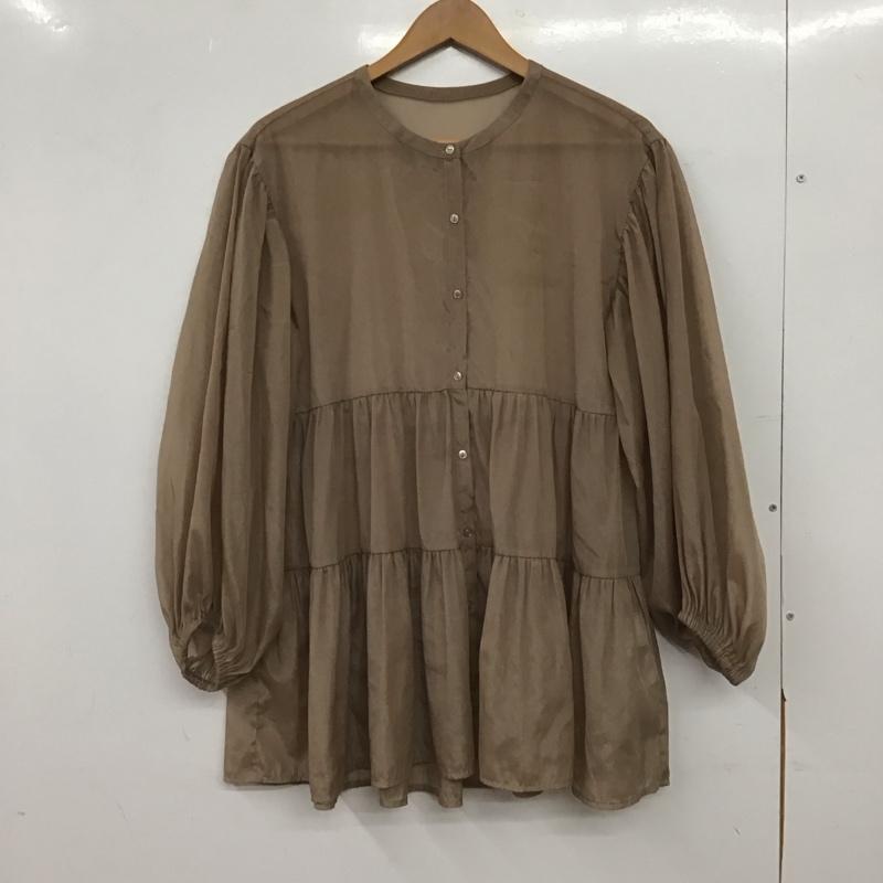 ロペピクニック ROPE  PICNIC シャツ、ブラウス 長袖 長袖シャツ 無地シャツ ノーカラーシャツ 38 無地 ベージュ / ベージュ / beige レディース USED 古着 中古 10154243