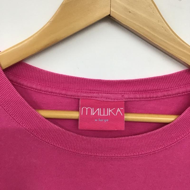 ミシカ MISHKA Tシャツ 半袖 半袖カットソー プリントTシャツ クルーネックカットソー XL プリント 桃 / ピンク / pink メンズ USED 古着 中古 10154247