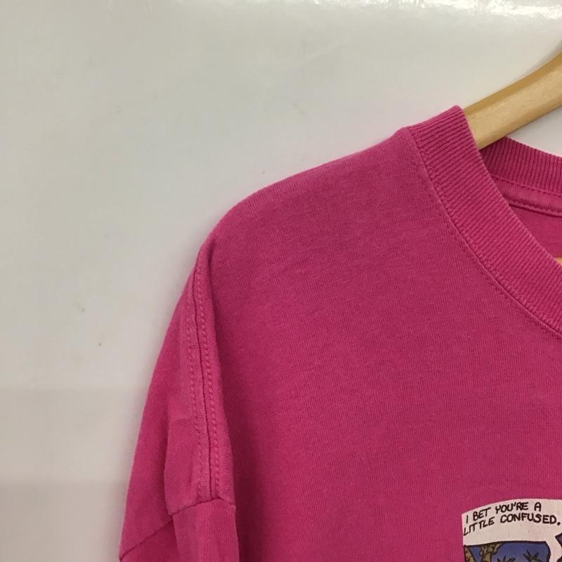 ミシカ MISHKA Tシャツ 半袖 半袖カットソー プリントTシャツ クルーネックカットソー XL プリント 桃 / ピンク / pink メンズ USED 古着 中古 10154247