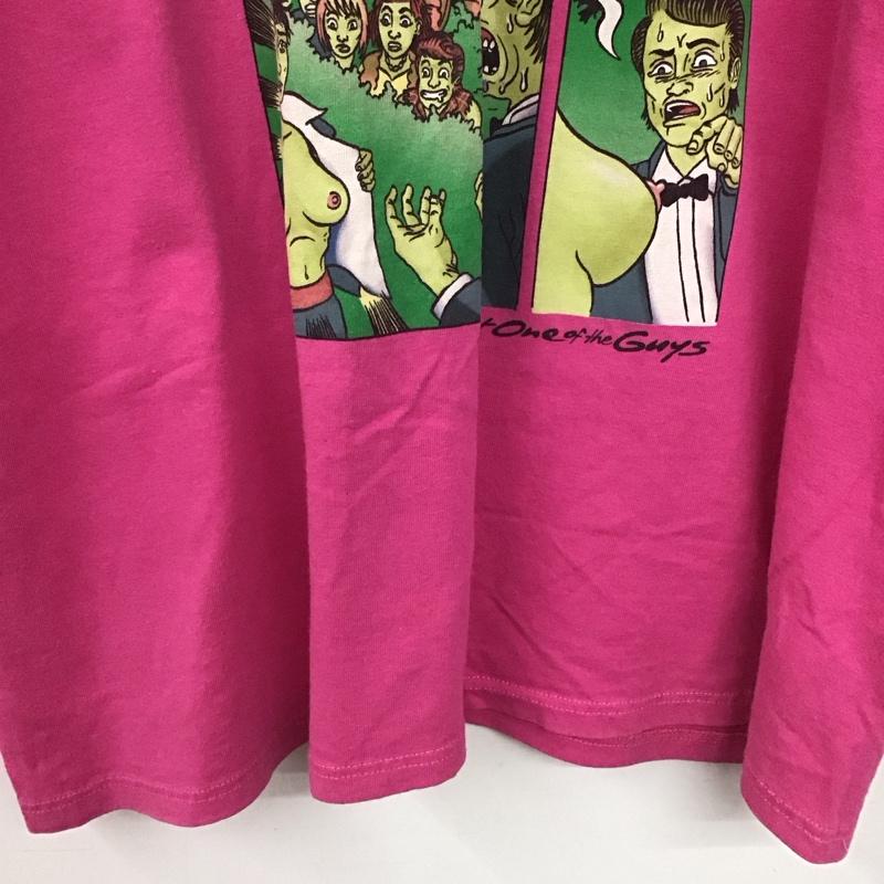 ミシカ MISHKA Tシャツ 半袖 半袖カットソー プリントTシャツ クルーネックカットソー XL プリント 桃 / ピンク / pink メンズ USED 古着 中古 10154247