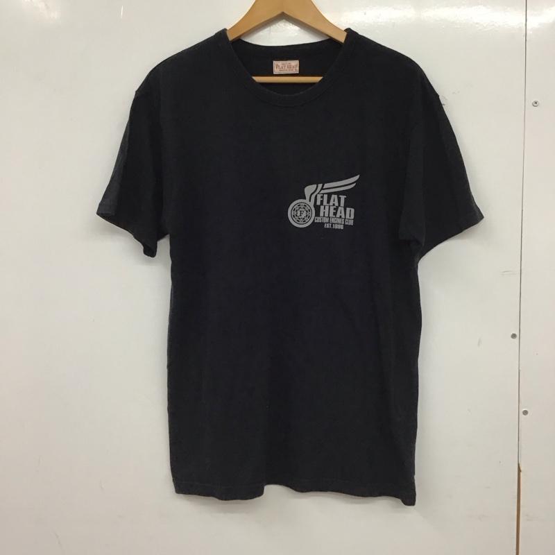 フラットヘッド The Flat Head Tシャツ 半袖 半袖カットソー プリントTシャツ クルーネックカットソー 42 プリント X ロゴ、文字 紺 / ネイビー / navy メンズ USED 古着 中古 10154250