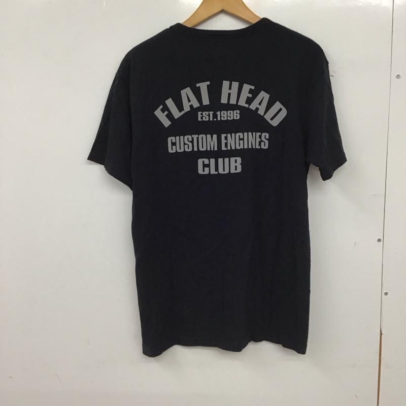 フラットヘッド The Flat Head Tシャツ 半袖 半袖カットソー プリントTシャツ クルーネックカットソー 42 プリント X ロゴ、文字 紺 / ネイビー / navy メンズ USED 古着 中古 10154250