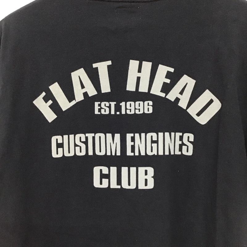 フラットヘッド The Flat Head Tシャツ 半袖 半袖カットソー プリントTシャツ クルーネックカットソー 42 プリント X ロゴ、文字 紺 / ネイビー / navy メンズ USED 古着 中古 10154250