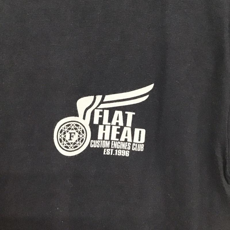 フラットヘッド The Flat Head Tシャツ 半袖 半袖カットソー プリントTシャツ クルーネックカットソー 42 プリント X ロゴ、文字 紺 / ネイビー / navy メンズ USED 古着 中古 10154250