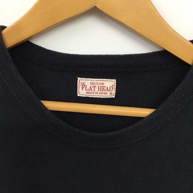 フラットヘッド The Flat Head Tシャツ 半袖 半袖カットソー プリントTシャツ クルーネックカットソー 42 プリント X ロゴ、文字 紺 / ネイビー / navy メンズ USED 古着 中古 10154250