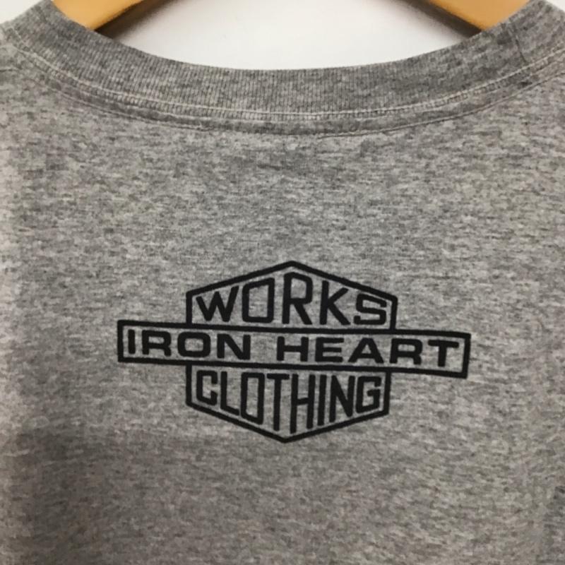 アイアンハート IRONHEART Tシャツ 半袖 半袖カットソー プリントTシャツ クルーネックカットソー M ロゴ、文字 灰 / グレー / gray メンズ USED 古着 中古 10154251