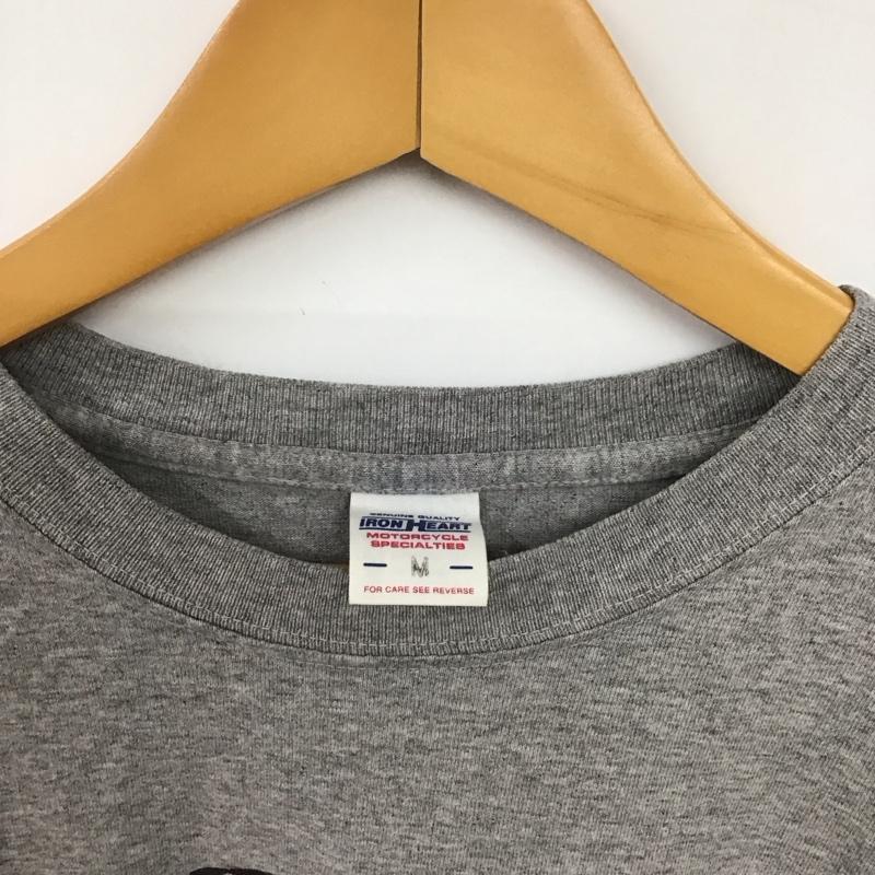 アイアンハート IRONHEART Tシャツ 半袖 半袖カットソー プリントTシャツ クルーネックカットソー M ロゴ、文字 灰 / グレー / gray メンズ USED 古着 中古 10154251