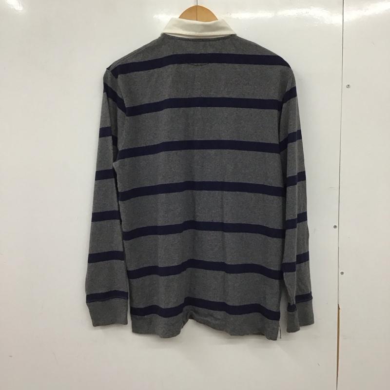 ポロラルフローレン POLO RALPH LAUREN ポロシャツ 長袖 長袖ポロシャツ 長袖カットソー カラーシャツ M ボーダー柄 灰 / グレー / gray メンズ USED 古着 中古 10154255