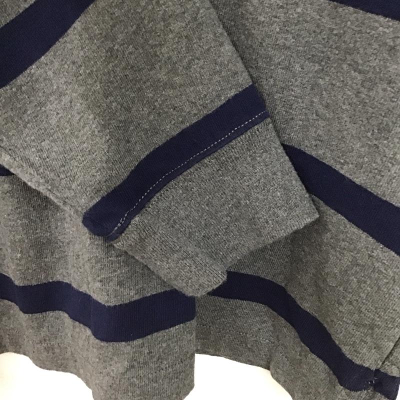 ポロラルフローレン POLO RALPH LAUREN ポロシャツ 長袖 長袖ポロシャツ 長袖カットソー カラーシャツ M ボーダー柄 灰 / グレー / gray メンズ USED 古着 中古 10154255