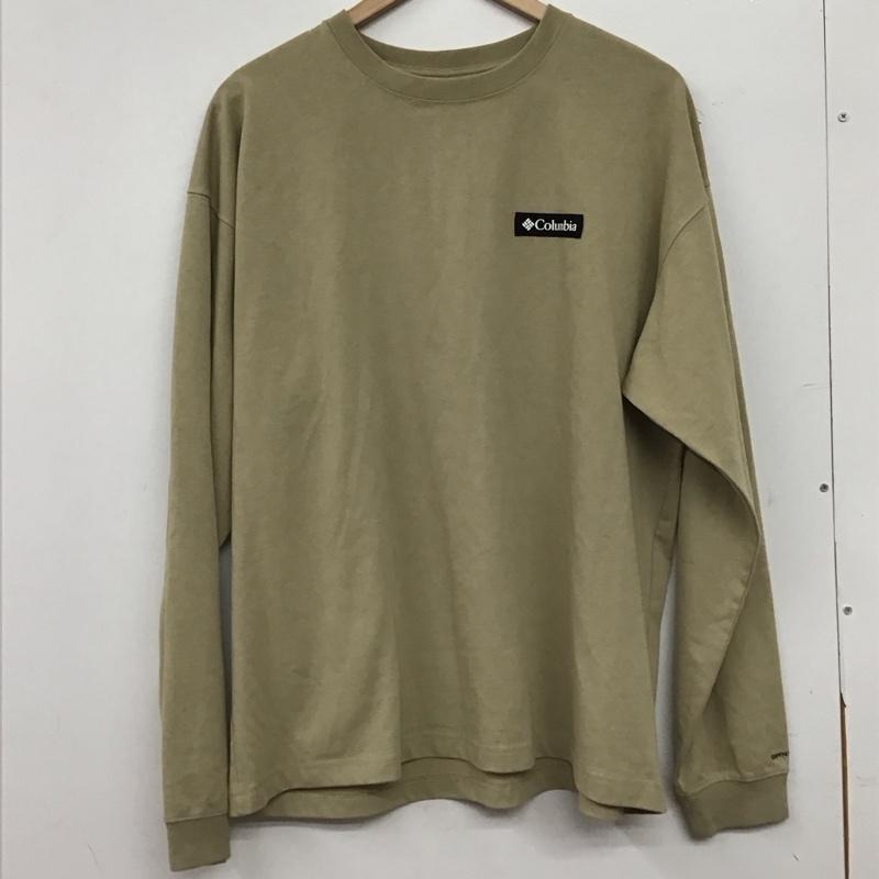 コロンビア Columbia カットソー 長袖 長袖カットソー プリントカットソー クルーネック L ロゴ、文字 ベージュ / ベージュ / beige メンズ USED 古着 中古 10154261