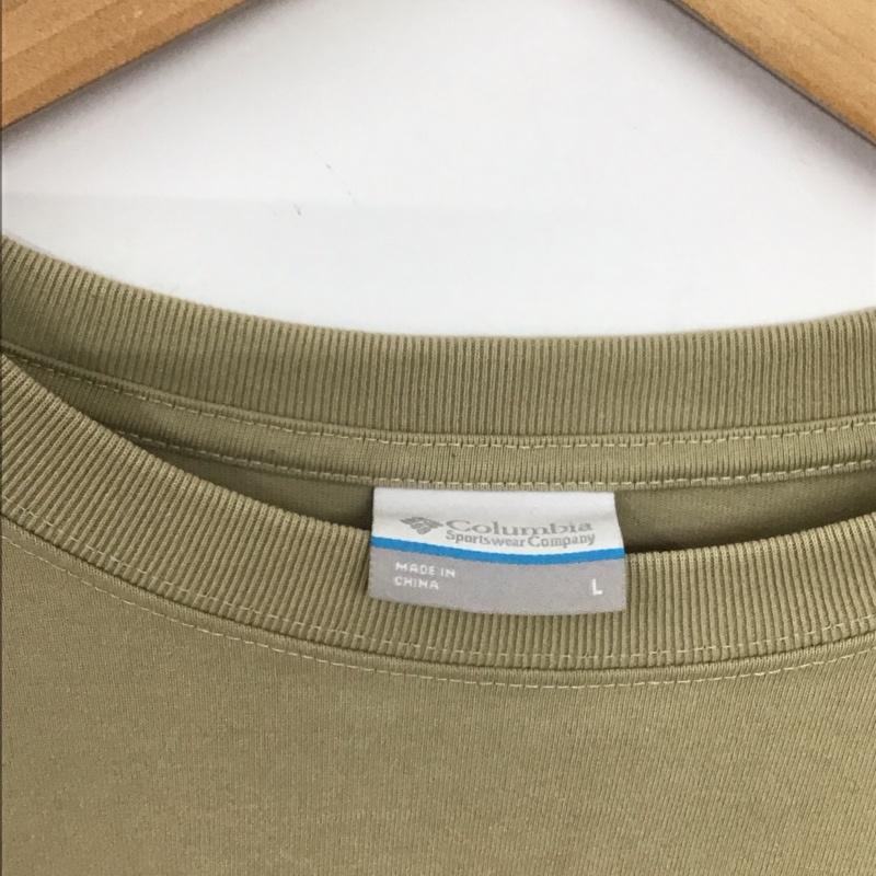 コロンビア Columbia カットソー 長袖 長袖カットソー プリントカットソー クルーネック L ロゴ、文字 ベージュ / ベージュ / beige メンズ USED 古着 中古 10154261
