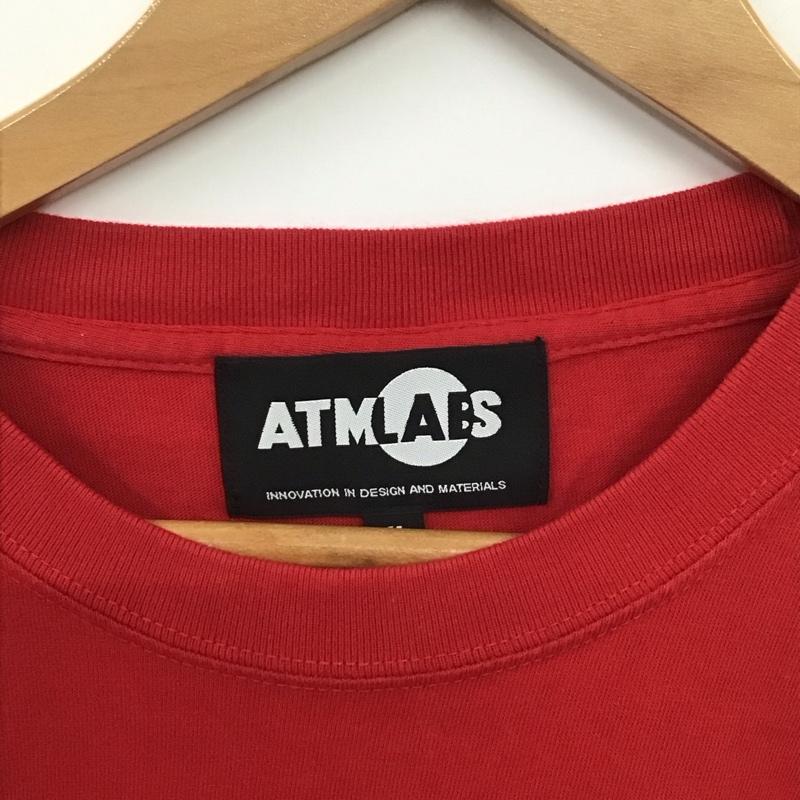 アトモスラボ ATMOS LAB Tシャツ 半袖 半袖カットソー プリントTシャツ クルーネックカットソー XL ロゴ、文字 赤 / レッド / red メンズ USED 古着 中古 10154262