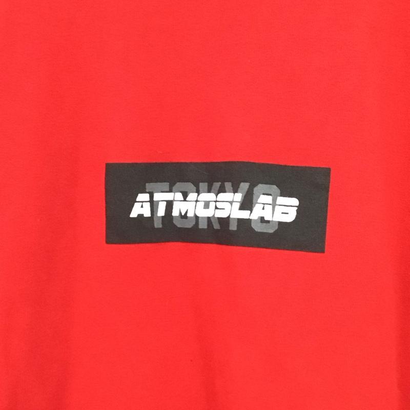 アトモスラボ ATMOS LAB Tシャツ 半袖 半袖カットソー プリントTシャツ クルーネックカットソー XL ロゴ、文字 赤 / レッド / red メンズ USED 古着 中古 10154262