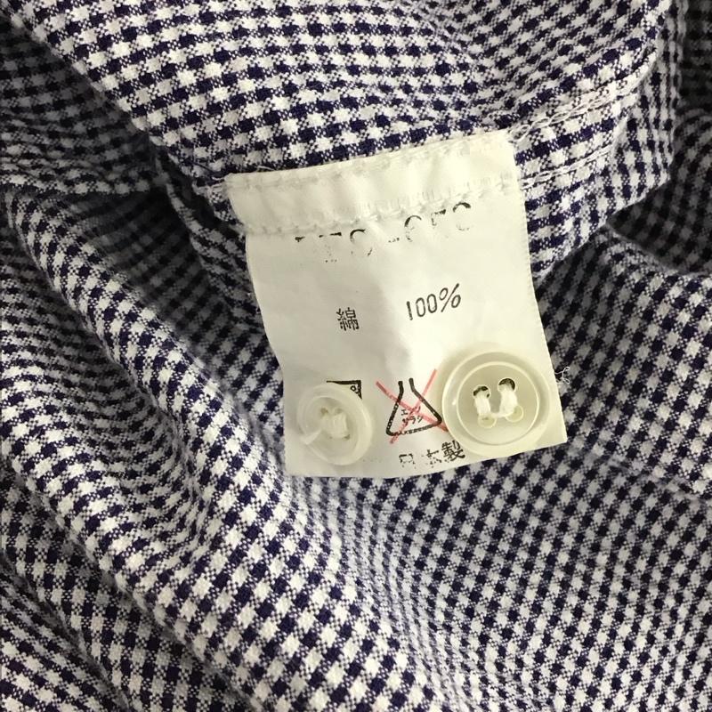 バートピューリッツァー BERT PULITZER シャツ、ブラウス 半袖 半袖シャツ チェックシャツ ボタンダウンシャツ プルオーバーシャツ L チェック 白 / ホワイト / white X 紺 / ネイビー / navy メンズ USED 古着 中古 10154263