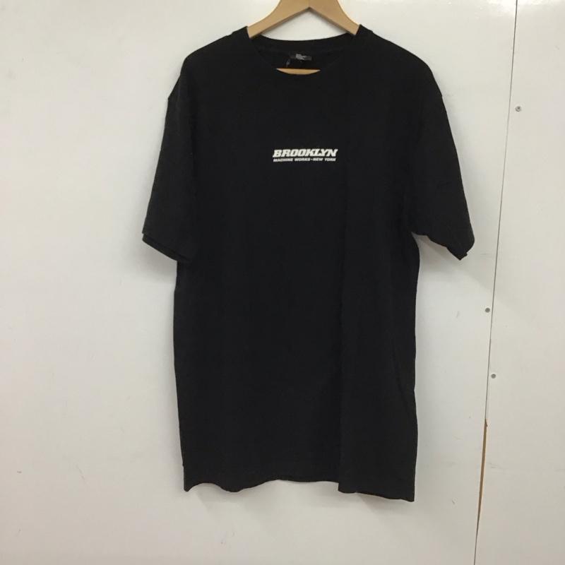 ブルックリンマシンワークス BROOKLYN MACHINE WORKS Tシャツ 半袖 半袖カットソー プリントTシャツ クルーネックカットソー XL ロゴ、文字 黒 / ブラック / black メンズ USED 古着 中古 10154269