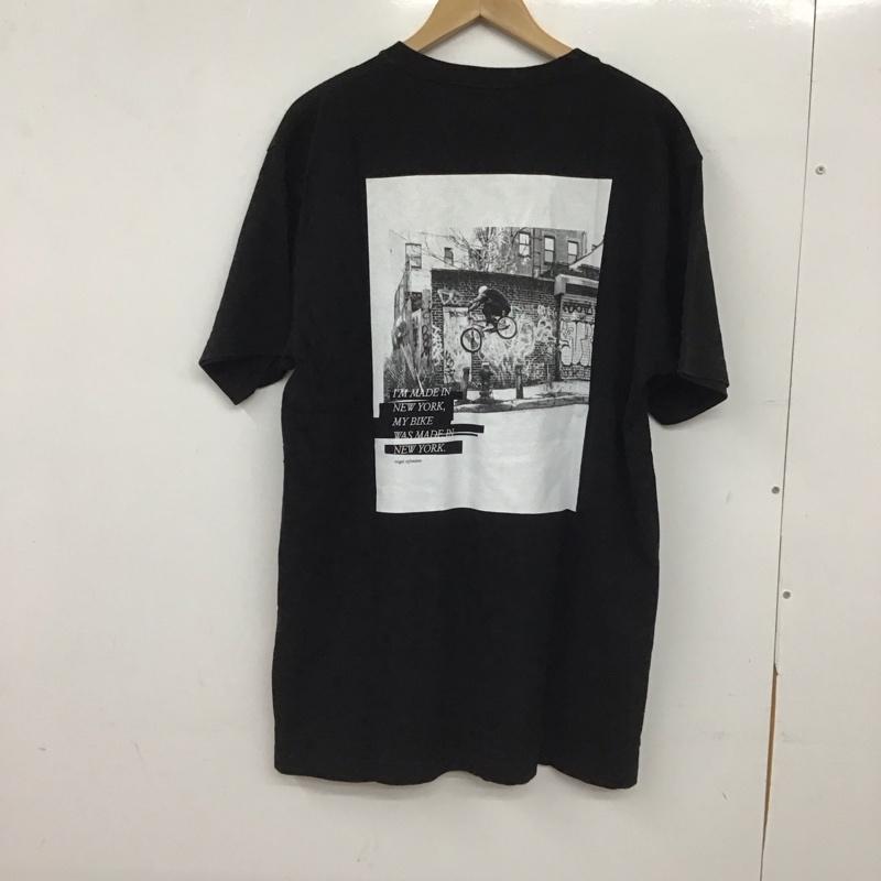 ブルックリンマシンワークス BROOKLYN MACHINE WORKS Tシャツ 半袖 半袖カットソー プリントTシャツ クルーネックカットソー XL ロゴ、文字 黒 / ブラック / black メンズ USED 古着 中古 10154269