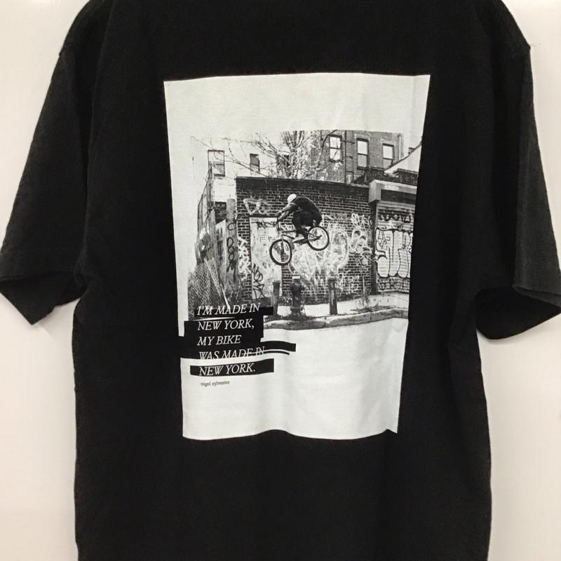 ブルックリンマシンワークス BROOKLYN MACHINE WORKS Tシャツ 半袖 半袖カットソー プリントTシャツ クルーネックカットソー XL ロゴ、文字 黒 / ブラック / black メンズ USED 古着 中古 10154269