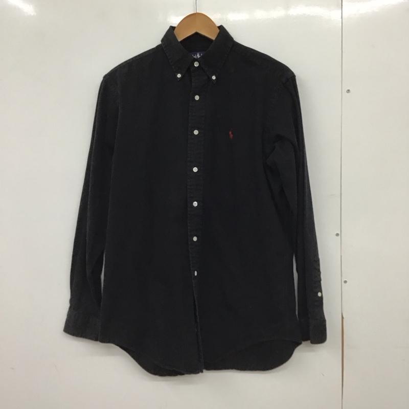 ラルフローレン RALPHLAUREN シャツ、ブラウス 長袖 長袖シャツ 無地シャツ カラーシャツ M ロゴ、文字 黒 / ブラック / black メンズ USED 古着 中古 10154279