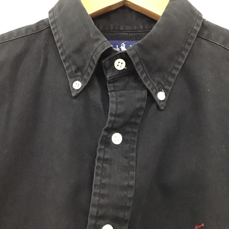 ラルフローレン RALPHLAUREN シャツ、ブラウス 長袖 長袖シャツ 無地シャツ カラーシャツ M ロゴ、文字 黒 / ブラック / black メンズ USED 古着 中古 10154279
