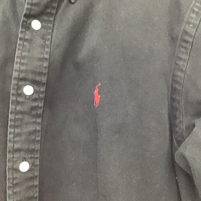 ラルフローレン RALPHLAUREN シャツ、ブラウス 長袖 長袖シャツ 無地シャツ カラーシャツ M ロゴ、文字 黒 / ブラック / black メンズ USED 古着 中古 10154279