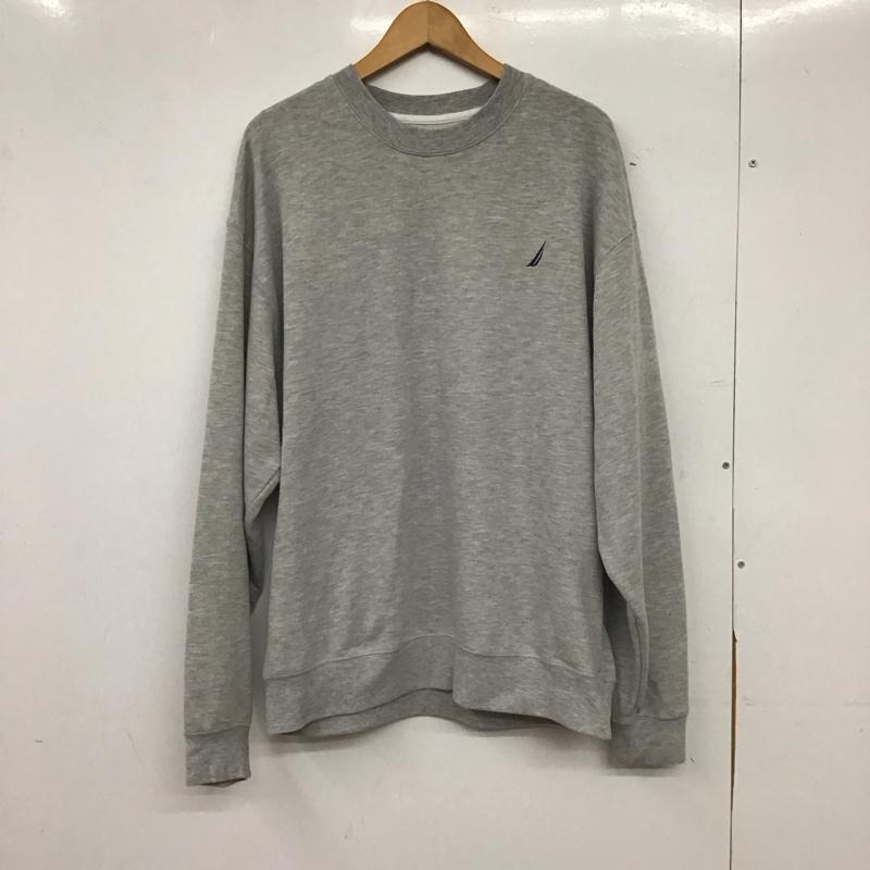ノーティカ NAUTICA トレーナー 長袖 長袖トレーナー スウェット クルーネック プルオーバー XL ロゴ、文字 灰 / グレー / gray メンズ USED 古着 中古 10154282