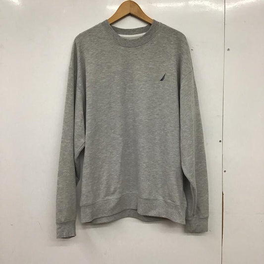ノーティカ NAUTICA トレーナー 長袖 長袖トレーナー スウェット クルーネック プルオーバー XL ロゴ、文字 灰 / グレー / gray メンズ USED 古着 中古 10154282