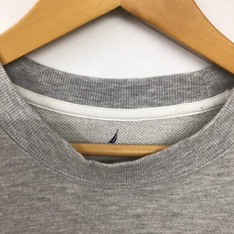 ノーティカ NAUTICA トレーナー 長袖 長袖トレーナー スウェット クルーネック プルオーバー XL ロゴ、文字 灰 / グレー / gray メンズ USED 古着 中古 10154282