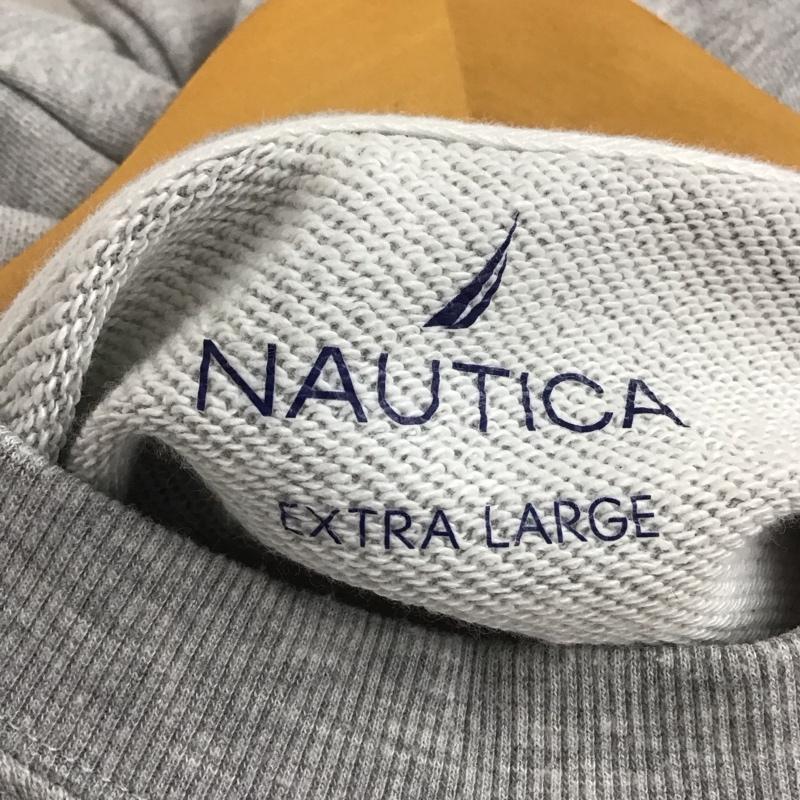 ノーティカ NAUTICA トレーナー 長袖 長袖トレーナー スウェット クルーネック プルオーバー XL ロゴ、文字 灰 / グレー / gray メンズ USED 古着 中古 10154282