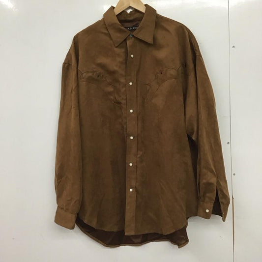 ニコアンド niko and... シャツ、ブラウス 長袖 長袖シャツ 刺繍シャツ カラーシャツ L 刺繍 茶 / ブラウン / brown メンズ USED 古着 中古 10154288