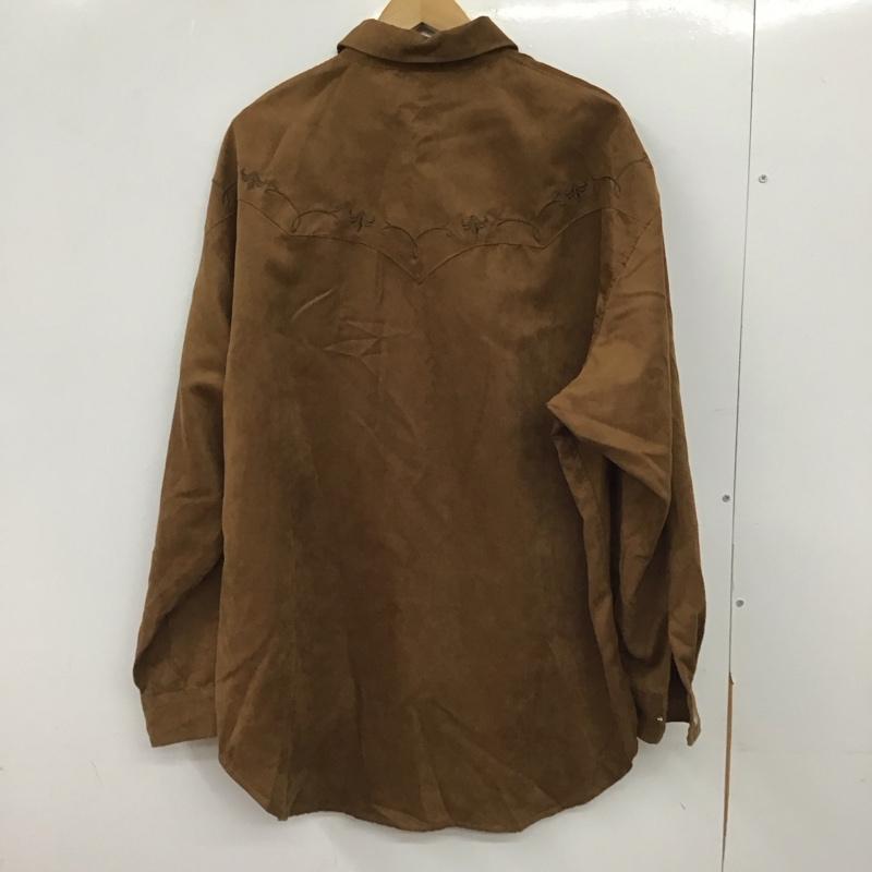 ニコアンド niko and... シャツ、ブラウス 長袖 長袖シャツ 刺繍シャツ カラーシャツ L 刺繍 茶 / ブラウン / brown メンズ USED 古着 中古 10154288