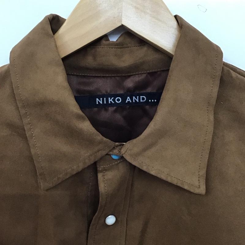 ニコアンド niko and... シャツ、ブラウス 長袖 長袖シャツ 刺繍シャツ カラーシャツ L 刺繍 茶 / ブラウン / brown メンズ USED 古着 中古 10154288