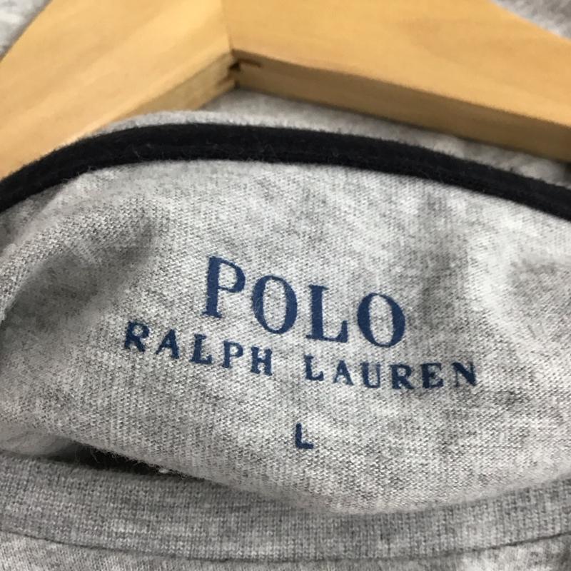 ポロラルフローレン POLO RALPH LAUREN カットソー 長袖 長袖カットソー プリントカットソー クルーネック L ロゴ、文字 灰 / グレー / gray メンズ USED 古着 中古 10154289