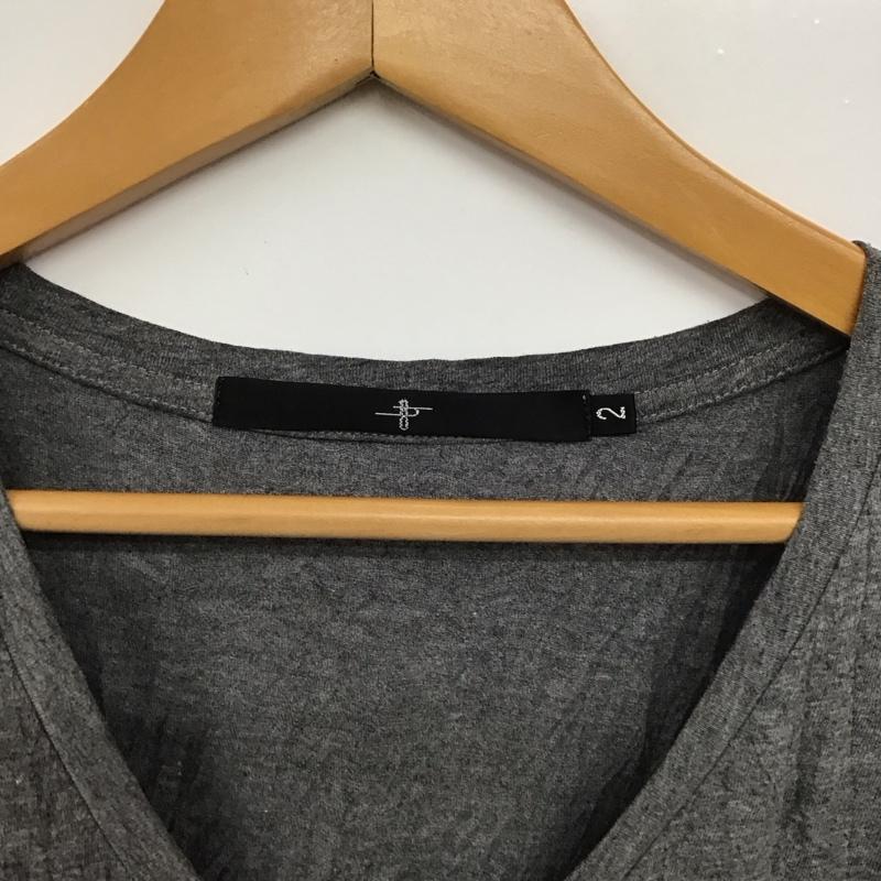 ノーアイディ NO ID. Tシャツ 半袖 半袖カットソー 無地Tシャツ Vネックカットソー 2 無地 灰 / グレー / gray メンズ USED 古着 中古 10154290