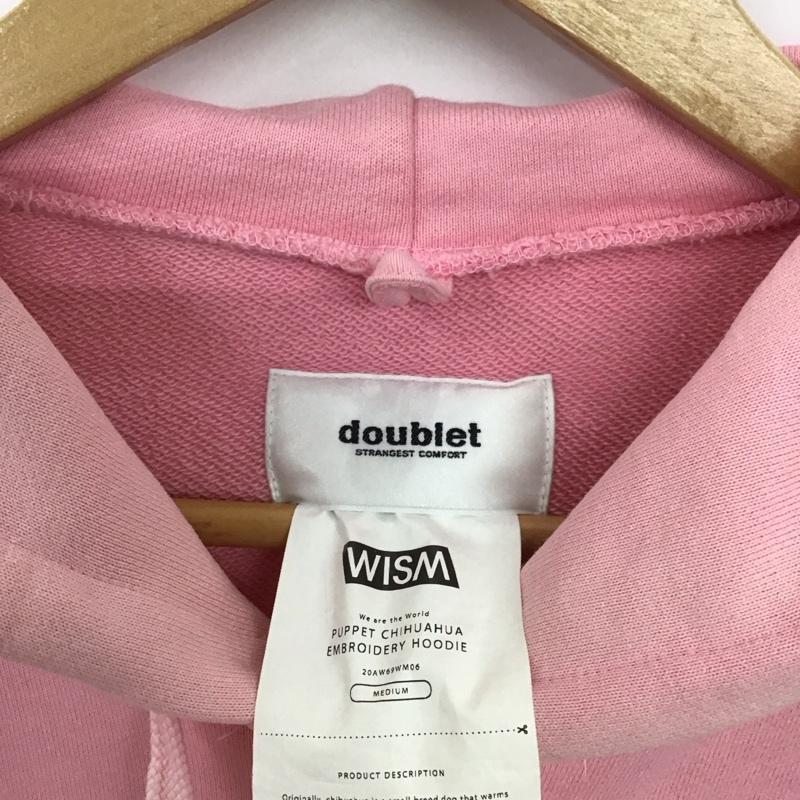 ダブレット doublet パーカー 長袖 長袖パーカー プルオーバーパーカー スウェット M ロゴ、文字 桃 / ピンク / pink メンズ USED 古着 中古 10154297