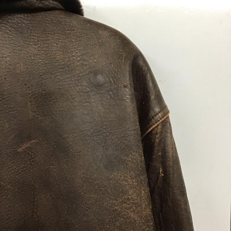 古着 USED ジャケット、上着 ジャンパー、ブルゾン ジップアップジャケット レザージャケット アウター 古着 L 無地 茶 / ブラウン / brown メンズ USED 古着 中古 10154298