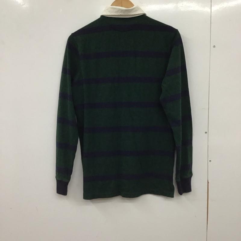 ポロラルフローレン POLO RALPH LAUREN ポロシャツ 長袖 長袖ポロシャツ 長袖カットソー カラーシャツ M ボーダー柄 紺 / ネイビー / navy X 緑 / グリーン / green メンズ USED 古着 中古 10154300