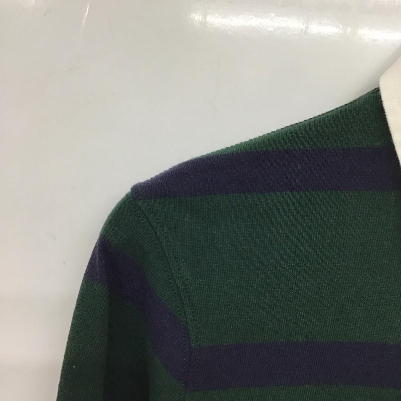 ポロラルフローレン POLO RALPH LAUREN ポロシャツ 長袖 長袖ポロシャツ 長袖カットソー カラーシャツ M ボーダー柄 紺 / ネイビー / navy X 緑 / グリーン / green メンズ USED 古着 中古 10154300